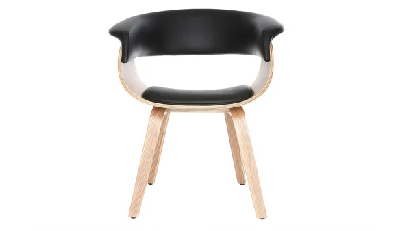 Fauteuil Scandinave Noir Et Bois Clair OKTAV 1