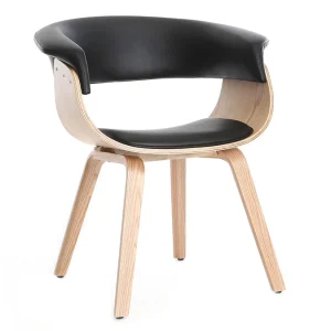 Fauteuil Scandinave Noir Et Bois Clair OKTAV 12