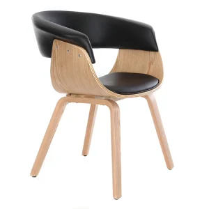 Fauteuil Scandinave Noir Et Bois Clair OKTAV 14