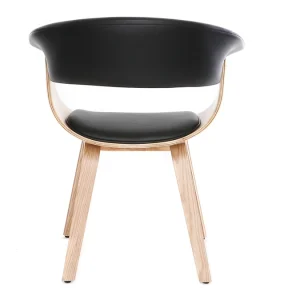 Fauteuil Scandinave Noir Et Bois Clair OKTAV 16