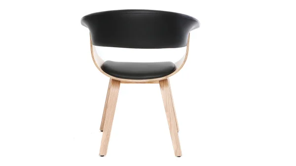 Fauteuil Scandinave Noir Et Bois Clair OKTAV 5