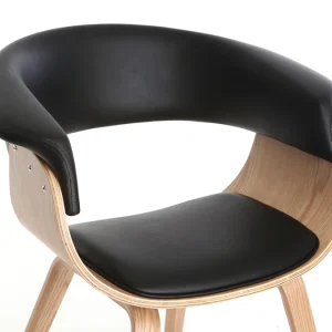 Fauteuil Scandinave Noir Et Bois Clair OKTAV 18