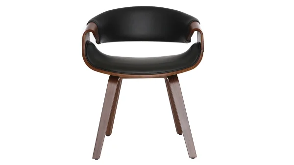 Fauteuil Scandinave Noir Et Bois Foncé Noyer ARAMIS 1