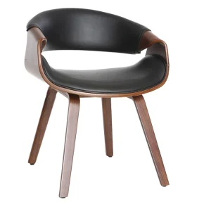 Fauteuil Scandinave Noir Et Bois Foncé Noyer ARAMIS boutique pas cher 14