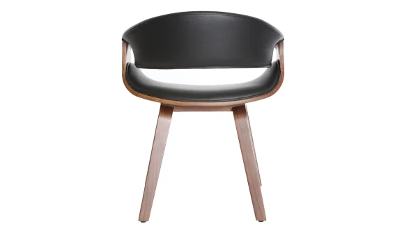 Fauteuil Scandinave Noir Et Bois Foncé Noyer ARAMIS boutique pas cher 4