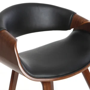 Fauteuil Scandinave Noir Et Bois Foncé Noyer ARAMIS boutique pas cher 18