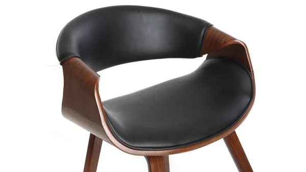 Fauteuil Scandinave Noir Et Bois Foncé Noyer ARAMIS boutique pas cher 5