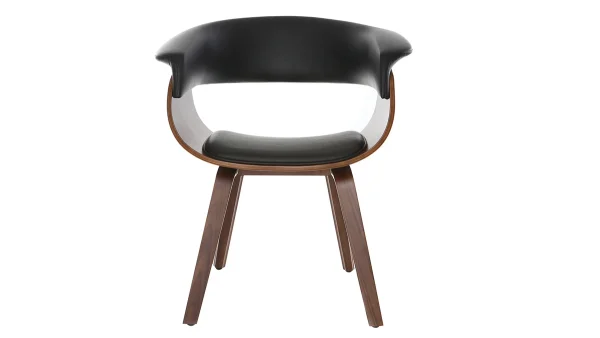 soldes pas cher Fauteuil Scandinave Noir Et Bois Foncé OKTAV 1