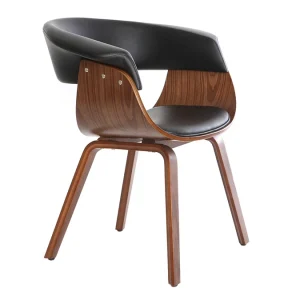 soldes pas cher Fauteuil Scandinave Noir Et Bois Foncé OKTAV 14