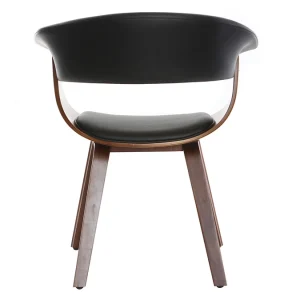 soldes pas cher Fauteuil Scandinave Noir Et Bois Foncé OKTAV 16