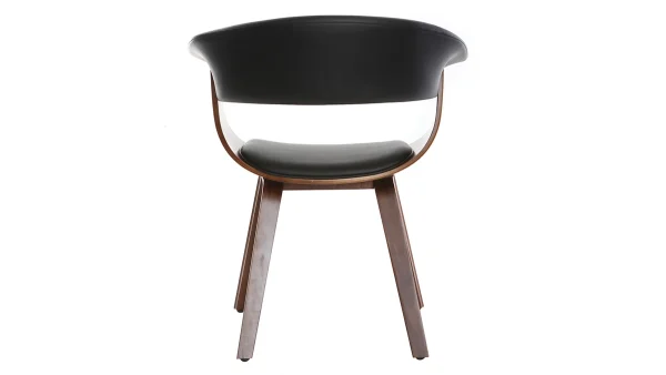 soldes pas cher Fauteuil Scandinave Noir Et Bois Foncé OKTAV 5