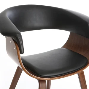 Fauteuil Scandinave Noir Et Bois Foncé OKTAV 18