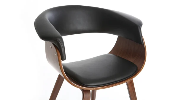 Fauteuil Scandinave Noir Et Bois Foncé OKTAV 6