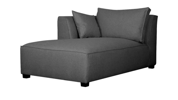 Méridienne Angle Gauche En Tissu Gris Anthracite PLURIEL à prix promos 3