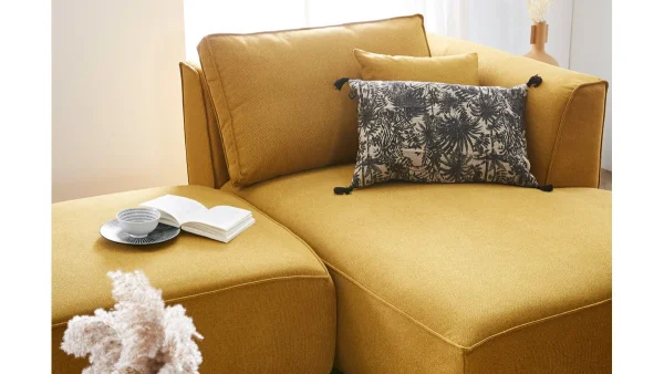 Méridienne Angle Gauche En Tissu Jaune Cumin PLURIEL 8