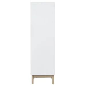 Livraison rapide Meuble De Rangement Blanc Et Bois Clair 3 Portes L60 Cm LEENA 18