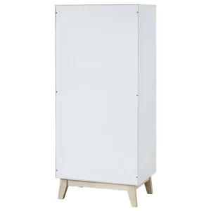 Livraison rapide Meuble De Rangement Blanc Et Bois Clair 3 Portes L60 Cm LEENA 20