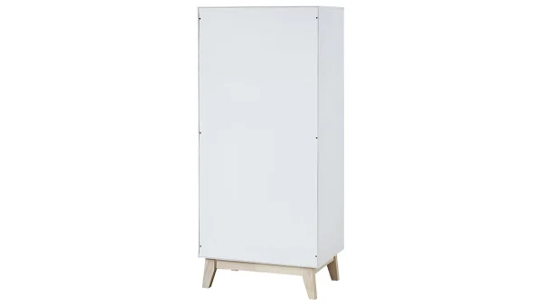 Meuble De Rangement Blanc Et Bois Clair 3 Portes L60 Cm LEENA 6