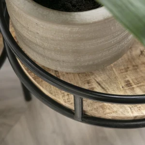 Support De Plantes Modulable En Bois Manguier Massif Et Métal Noir L50 Cm THREE boutique paris 20