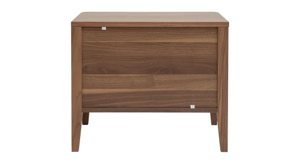 Table De Chevet Bois Foncé Noyer 2 Tiroirs L60 Cm BENJA 6