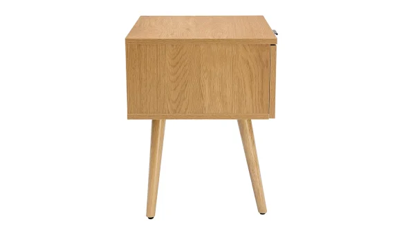 Table De Chevet En Bois Clair, Cannage Rotin Et Métal Noir L50 Cm MANILLE garantis authentique 5