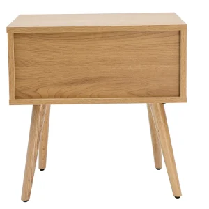 Table De Chevet En Bois Clair, Cannage Rotin Et Métal Noir L50 Cm MANILLE garantis authentique 17