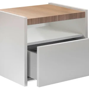 Tables De Chevet Design Avec Tiroir Blanc Mat Et Finition Chêne (lot De 2) VERDI 10