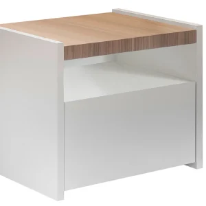 Tables De Chevet Design Avec Tiroir Blanc Mat Et Finition Chêne (lot De 2) VERDI 8