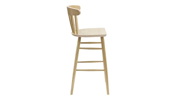 Tabouret De Bar à Barreaux Bois Chêne H65 Cm DARIA magasin pour 4