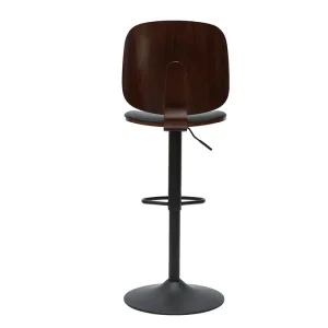 Tabouret De Bar Ajustable Noir Et Noyer BECK 14