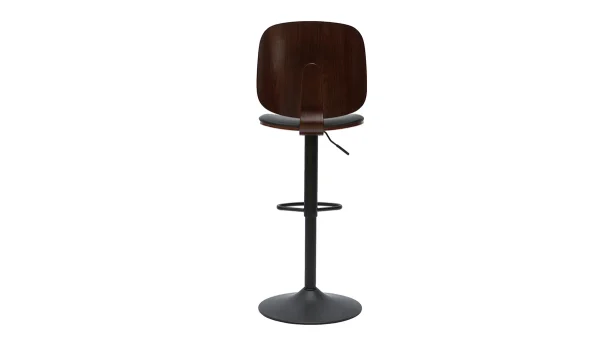 Tabouret De Bar Ajustable Noir Et Noyer BECK 5