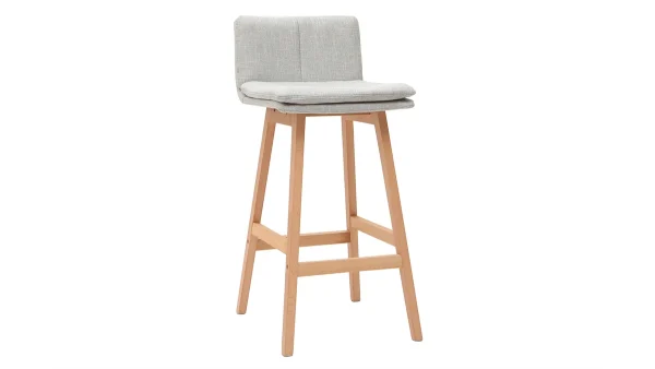 Tabouret De Bar Bois Et Gris Perle 65 Cm (lot De 2) JOAN outlet 4