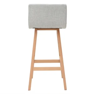 Tabouret De Bar Bois Et Gris Perle 65 Cm (lot De 2) JOAN outlet 18