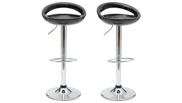 vente luxe pas cher Tabouret De Bar / Cuisine Noir Moderne COMET (lot De 2) 1