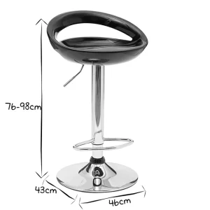 Tabouret De Bar / Cuisine Noir Moderne COMET (lot De 2) magasin en ligne france 22