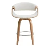 Tabouret De Bar Design Blanc Et Bois Clair 65 Cm ARAMIS Boutique officielle 23