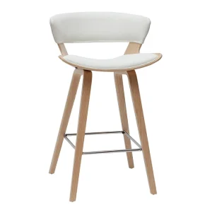 vente à bas prix Tabouret De Bar Design Blanc Et Bois Clair H65 Cm SYRAH 10