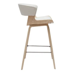 vente à bas prix Tabouret De Bar Design Blanc Et Bois Clair H65 Cm SYRAH 12