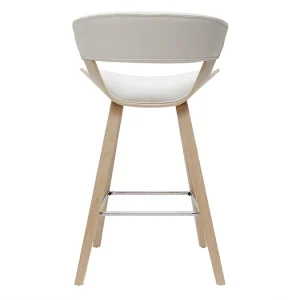 vente à bas prix Tabouret De Bar Design Blanc Et Bois Clair H65 Cm SYRAH 14