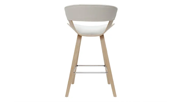 vente à bas prix Tabouret De Bar Design Blanc Et Bois Clair H65 Cm SYRAH 5