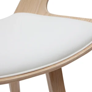 vente à bas prix Tabouret De Bar Design Blanc Et Bois Clair H65 Cm SYRAH 16