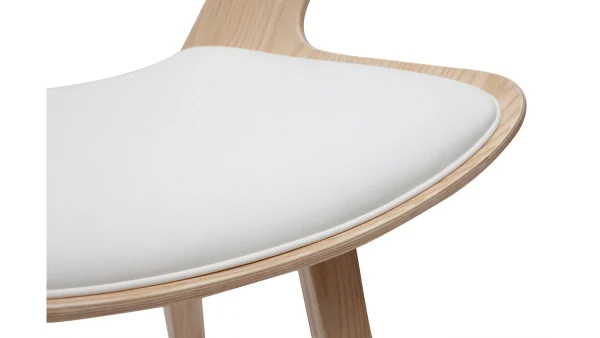 vente à bas prix Tabouret De Bar Design Blanc Et Bois Clair H65 Cm SYRAH 6