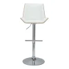 Tabouret De Bar Design Blanc Et Bois Clair MELKIOR 22