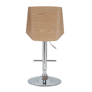 Tabouret De Bar Design Blanc Et Bois Clair MELKIOR 15