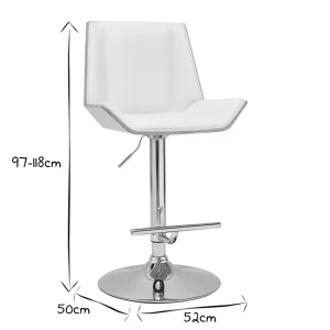 Livraison gratuite Tabouret De Bar Design Blanc Et Bois Clair MELKIOR 19