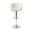 beauté Tabouret De Bar Design Blanc Et Bois Foncé WALNUT 28