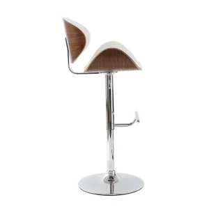 Tabouret De Bar Design Blanc Et Bois Foncé WALNUT magasin pour 12