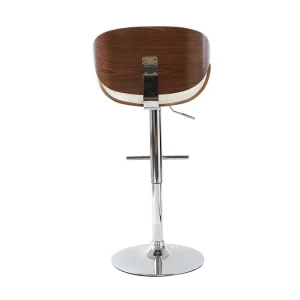 Tabouret De Bar Design Blanc Et Bois Foncé WALNUT magasin pour 14