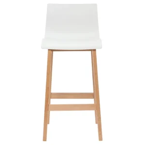 Tabouret De Bar Design Bois Et Blanc 75 Cm (lot De 2) NEW SURF 10