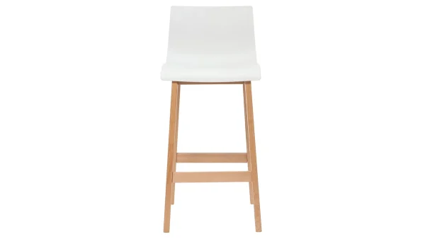 Tabouret De Bar Design Bois Et Blanc 75 Cm (lot De 2) NEW SURF 3